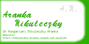 aranka mikuleczky business card